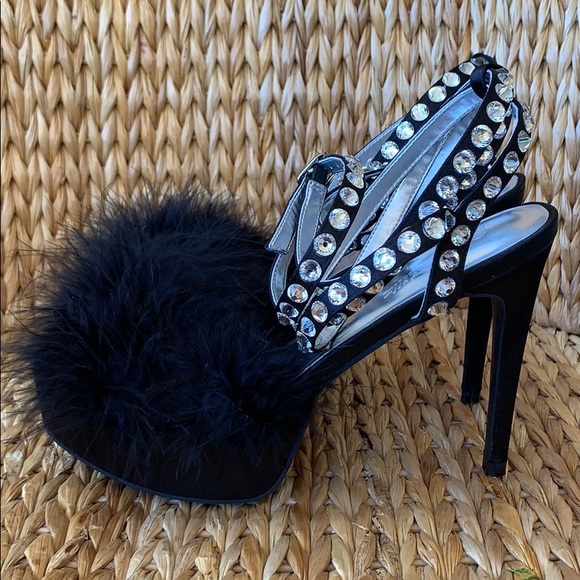Sugar Thrillz Marabou & Rhinestone Platforms 9M - Picture 4 of 10